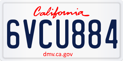 CA license plate 6VCU884