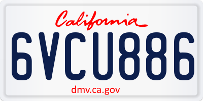 CA license plate 6VCU886