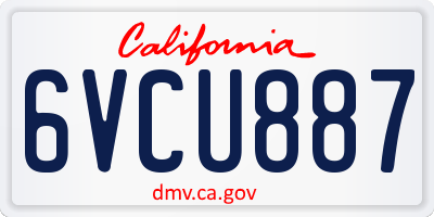CA license plate 6VCU887