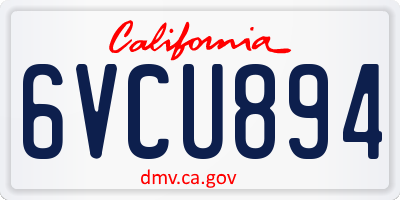 CA license plate 6VCU894