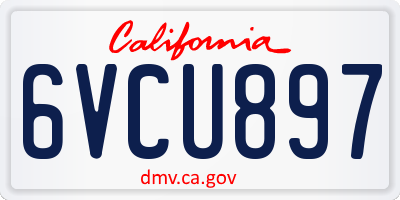 CA license plate 6VCU897