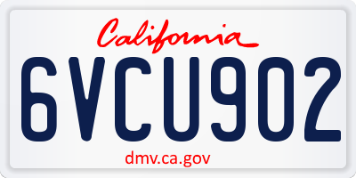 CA license plate 6VCU902