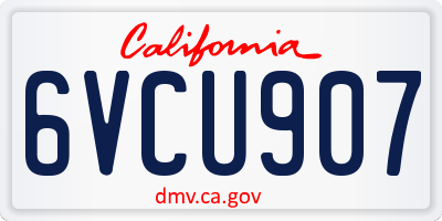 CA license plate 6VCU907