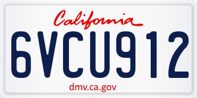 CA license plate 6VCU912