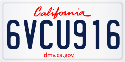 CA license plate 6VCU916
