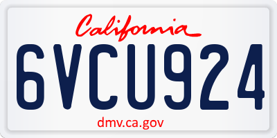 CA license plate 6VCU924