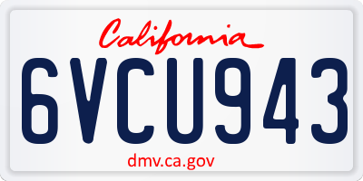CA license plate 6VCU943