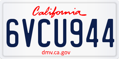 CA license plate 6VCU944
