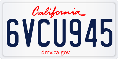 CA license plate 6VCU945