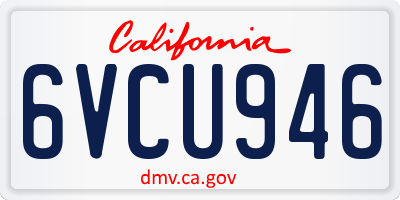 CA license plate 6VCU946