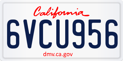 CA license plate 6VCU956