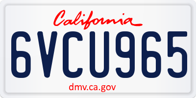 CA license plate 6VCU965