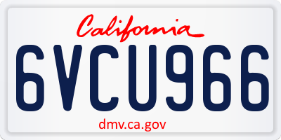 CA license plate 6VCU966