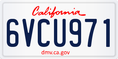 CA license plate 6VCU971