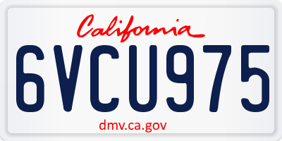 CA license plate 6VCU975