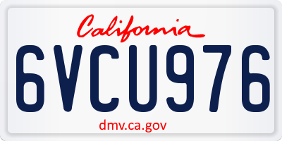 CA license plate 6VCU976