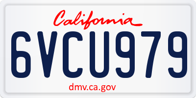 CA license plate 6VCU979