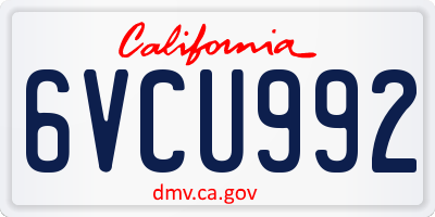 CA license plate 6VCU992