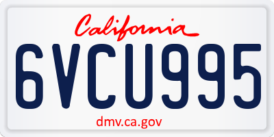CA license plate 6VCU995