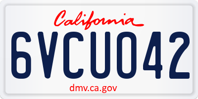 CA license plate 6VCUO42