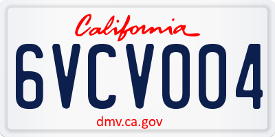CA license plate 6VCV004