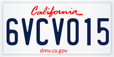 CA license plate 6VCV015