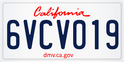 CA license plate 6VCV019