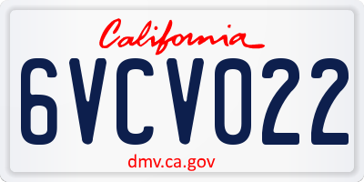 CA license plate 6VCV022
