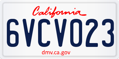 CA license plate 6VCV023