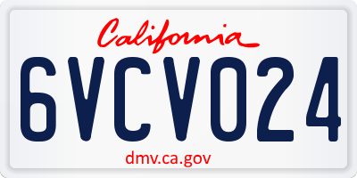 CA license plate 6VCV024