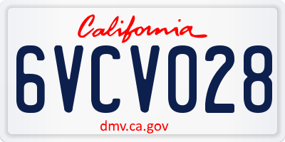 CA license plate 6VCV028