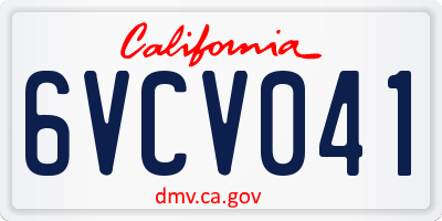 CA license plate 6VCV041