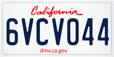 CA license plate 6VCV044