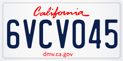 CA license plate 6VCV045