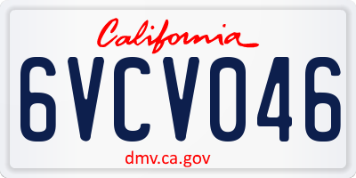 CA license plate 6VCV046