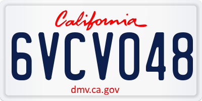 CA license plate 6VCV048