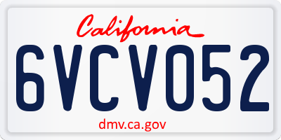 CA license plate 6VCV052