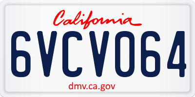 CA license plate 6VCV064