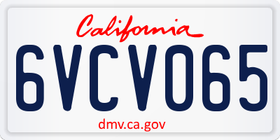 CA license plate 6VCV065