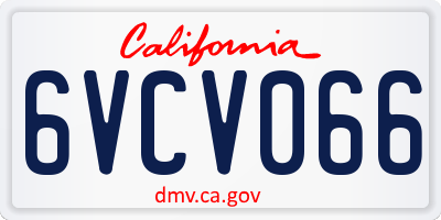 CA license plate 6VCV066