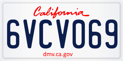 CA license plate 6VCV069