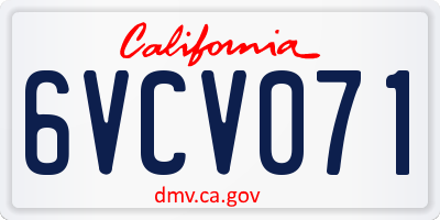 CA license plate 6VCV071
