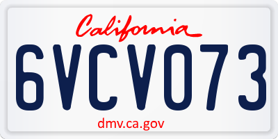 CA license plate 6VCV073