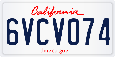 CA license plate 6VCV074