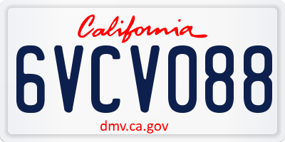 CA license plate 6VCV088