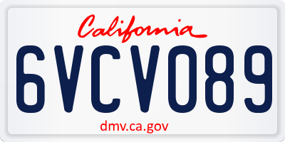 CA license plate 6VCV089