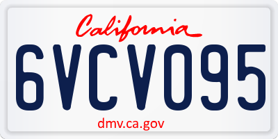 CA license plate 6VCV095