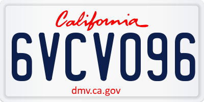 CA license plate 6VCV096