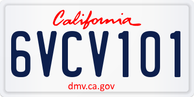 CA license plate 6VCV101