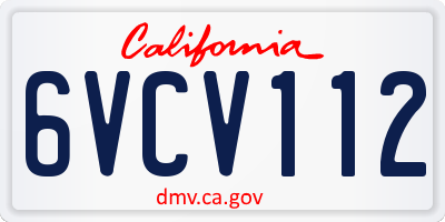 CA license plate 6VCV112